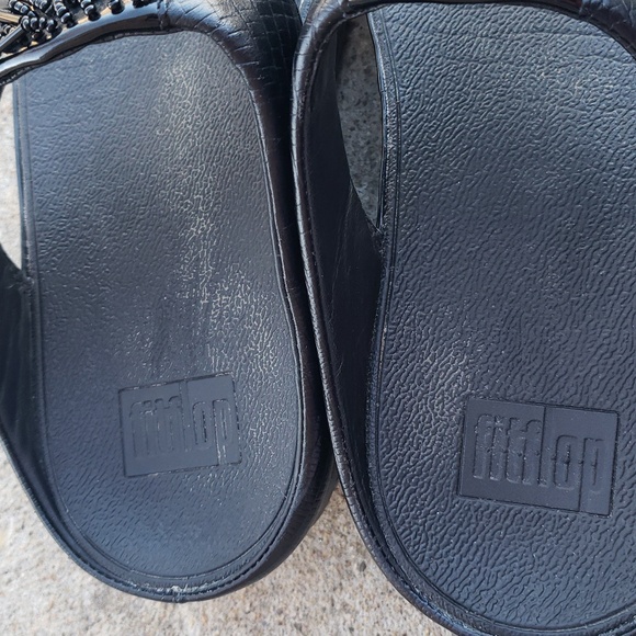 Fitflop Womens The Cha Cha Lighweight Sandals Size 8 Black Comfort - Picture 9 of 14